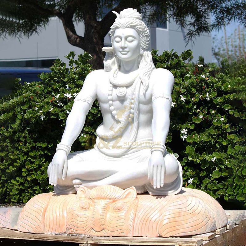 Hand Carved Garden Life size Buddha India Marble Lord Shiva Statue