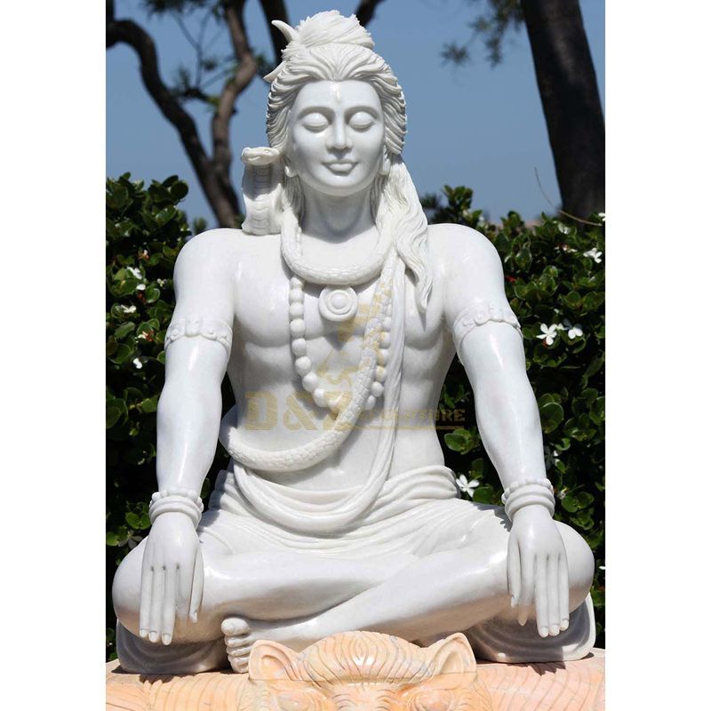 Hand Carved Garden Life size Buddha India Marble Lord Shiva Statue