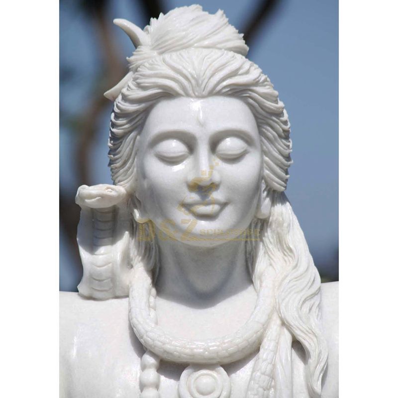 Classic Hindu God Sculpture White Marble Shiva Statue