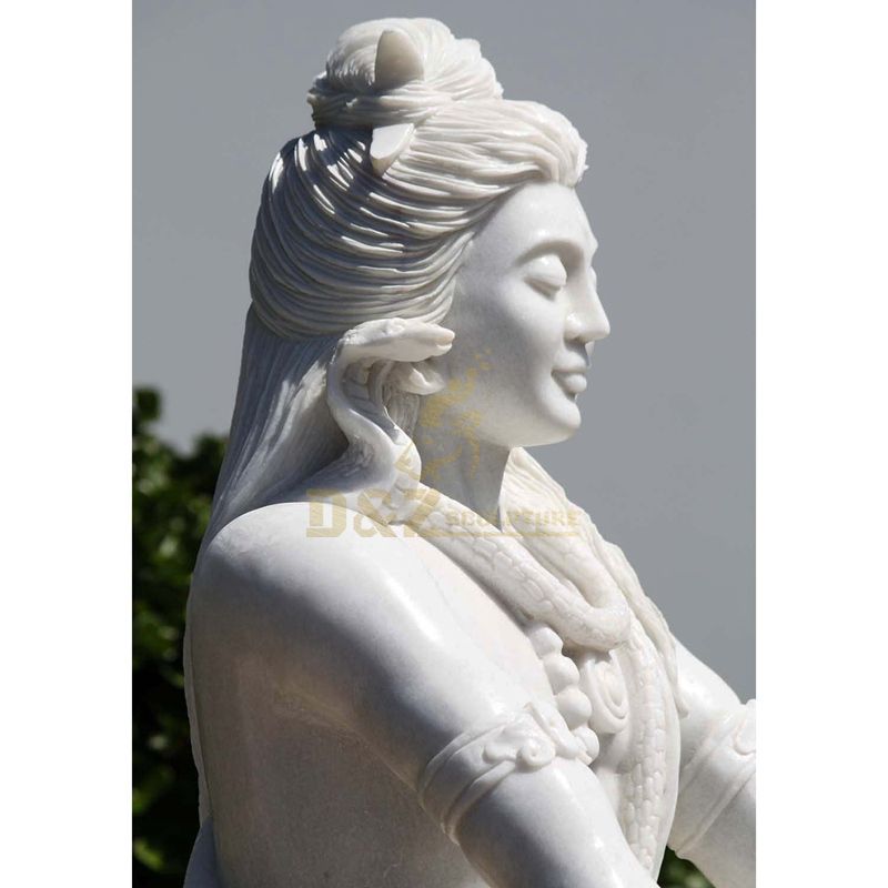Classic Hindu God Sculpture White Marble Shiva Statue