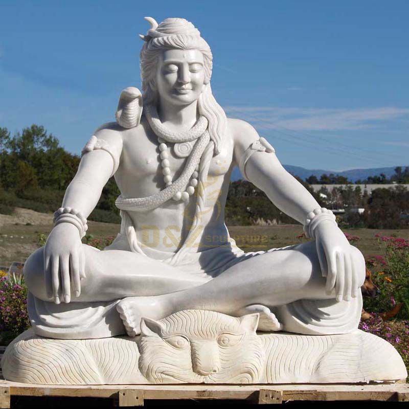 Life Size White Marble Stone Lord Shiva Statue