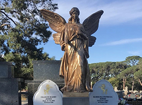 Casting Bronze Life Size Angels Statue For Cemetery Decor