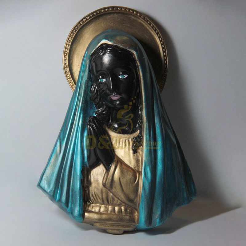 Religious Resin Black Madonna Bust Statue