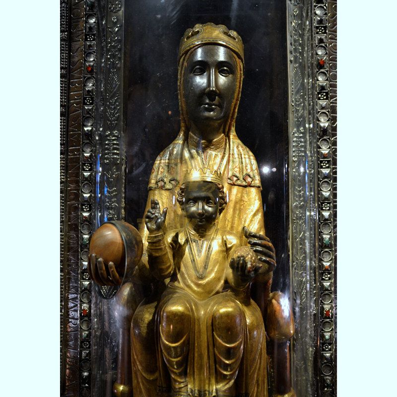 Life Size Handmade Black Madonna Child Statue