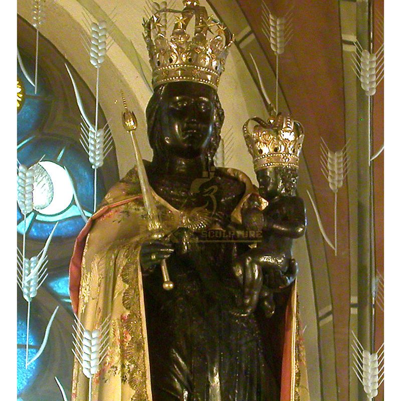Black Madonna Child Statue Catholic Church Decoration