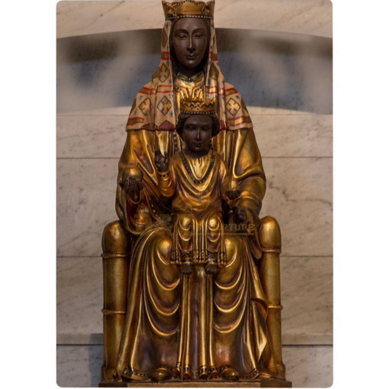 Black Madonna Child Statue Catholic Church Decoration