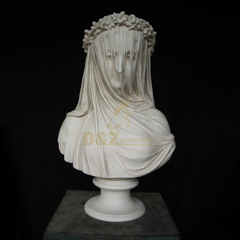High Quality Interior Decoration Marble Masked Virgin Bust Sculpture