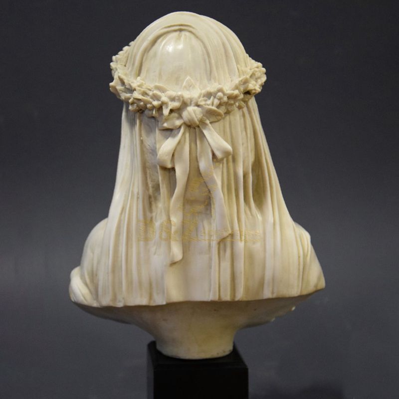 High Quality Interior Decoration Marble Masked Virgin Bust Sculpture