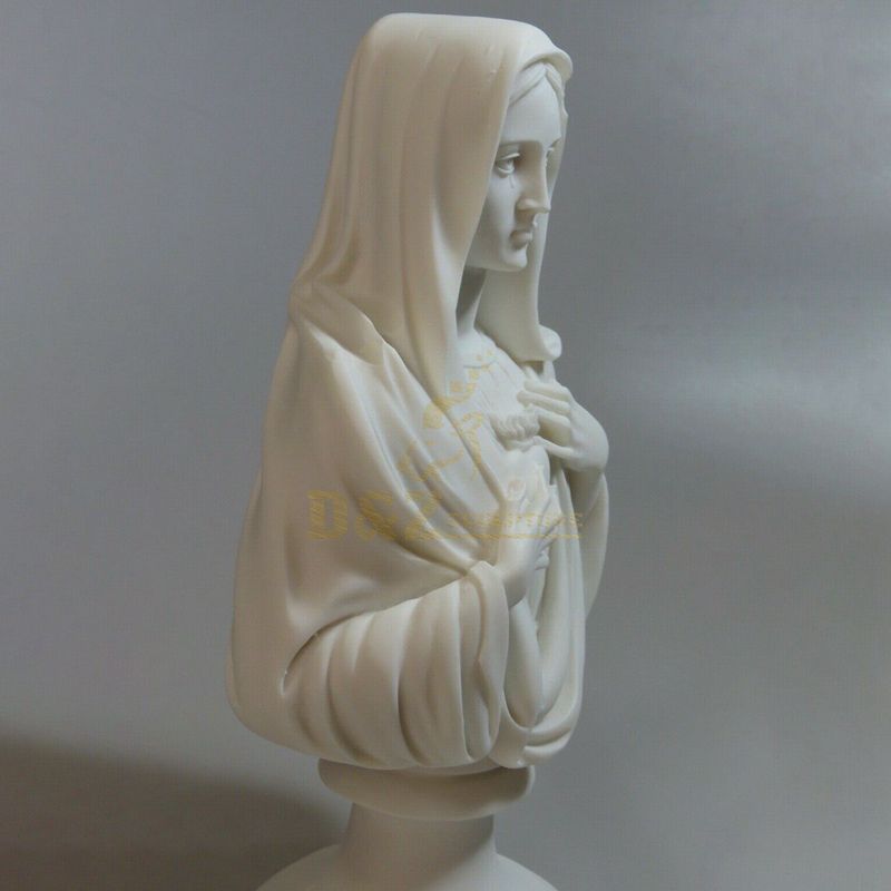 Hand Carved Decorative Virgin Mary Marble Bust Statue