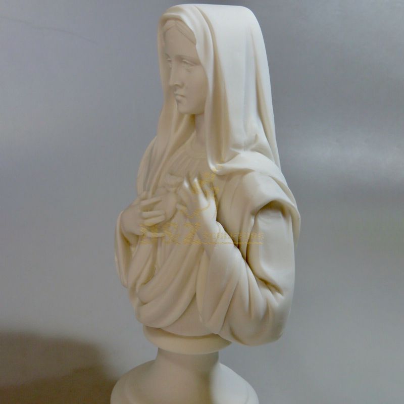 Hand Carved Decorative Virgin Mary Marble Bust Statue