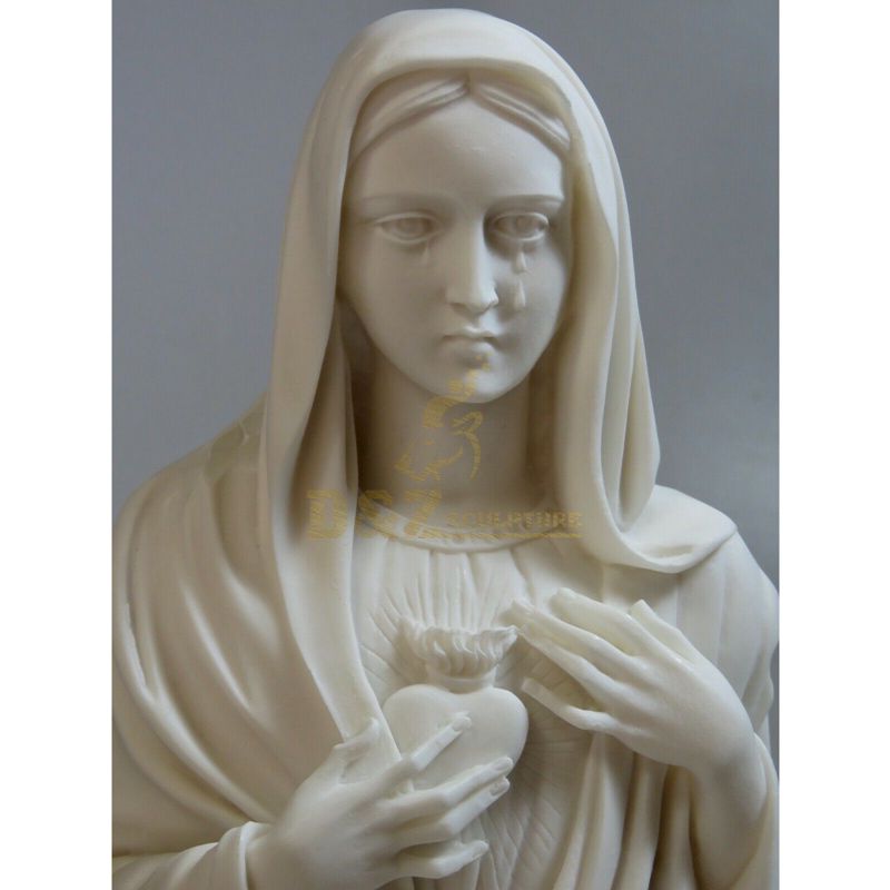 Hand Carved Decorative Virgin Mary Marble Bust Statue