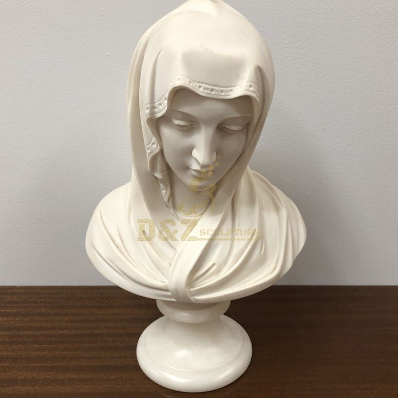 Hand Carved Antique Stone Virgin Mary Bust