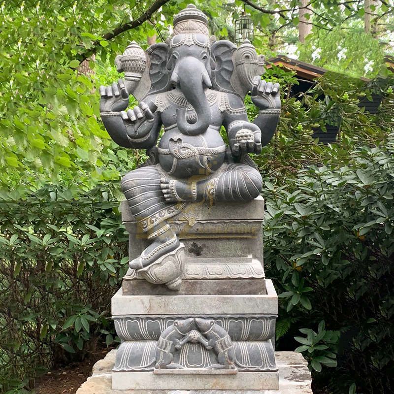 Stone Powder Material Religious Murti Ganesha Statue