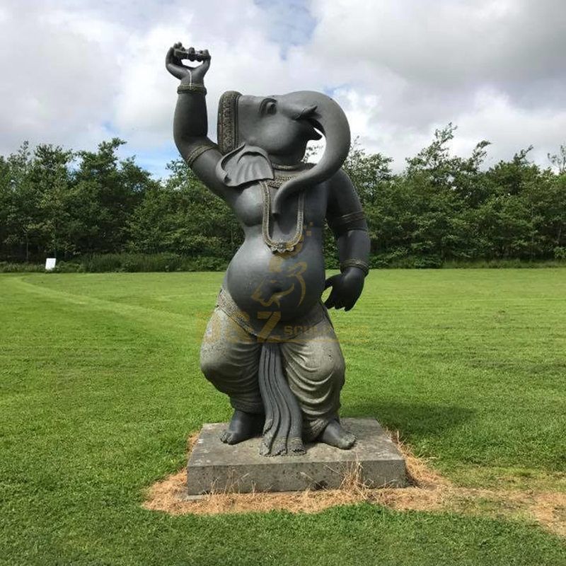 Hand carved Ganesha Statue Stone Figurine Sculpture