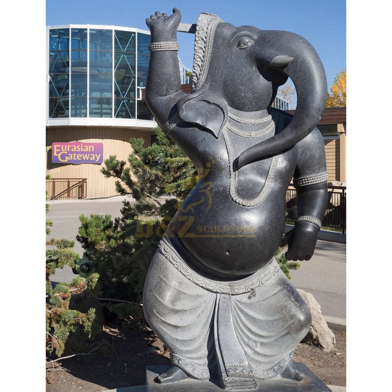 Indian Hindu God Ganesha Relax On Bed Stone Work