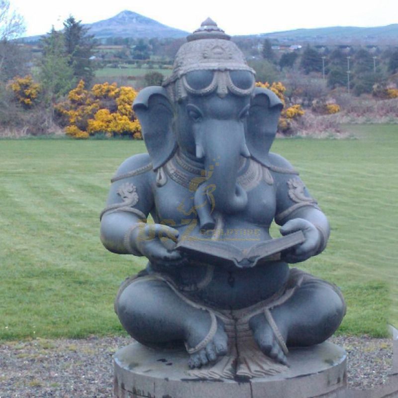 Indian Hindu God Ganesha Relax On Bed Stone Work