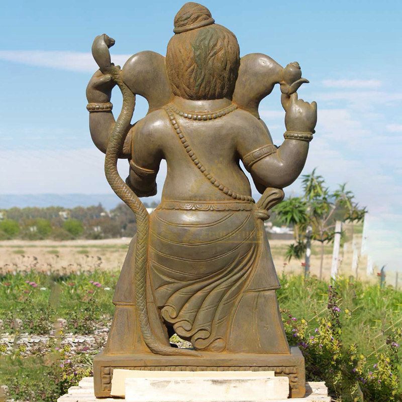 Bronze Indian Religion Gold Ganesh Hindu Elephant Statue