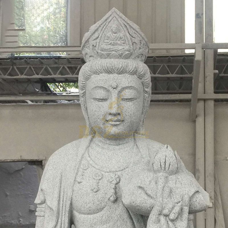 Religious Standing Bodhisattva Buddha White Marble Statue