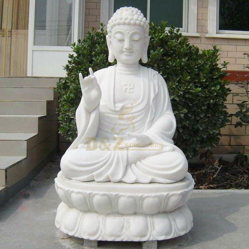 White Marble Stone Decorations Antique Buddha Statues