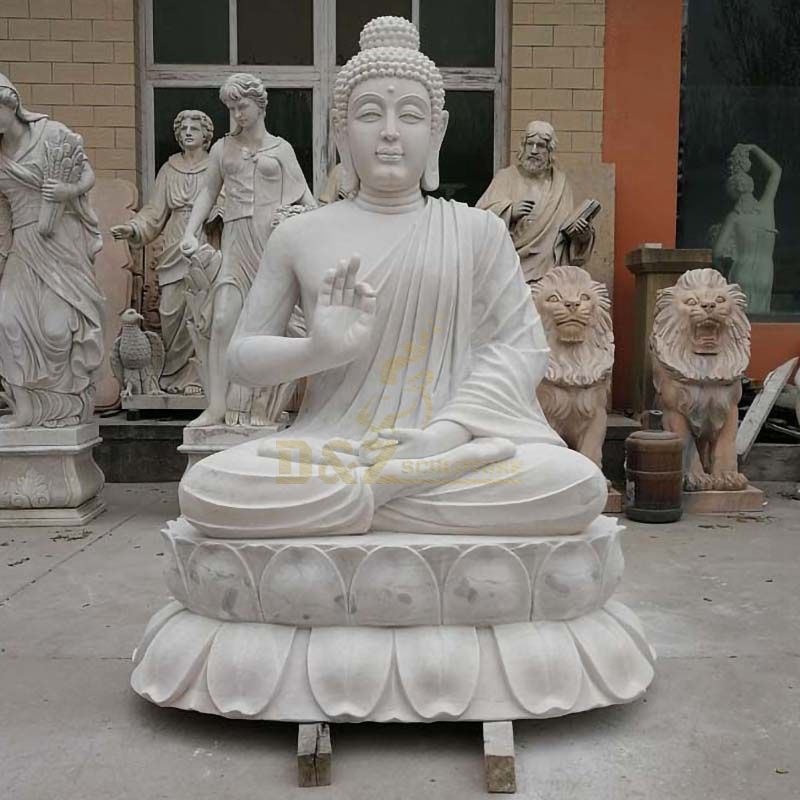 White Marble Stone Decorations Antique Buddha Statues