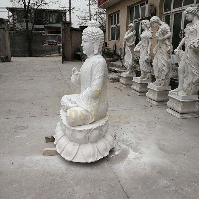 White Marble Stone Decorations Antique Buddha Statues