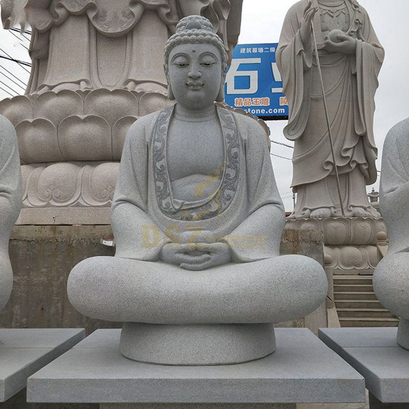 Large Outdoor Modern Life Size Pure Stone Sitting Marble Buddha Statue