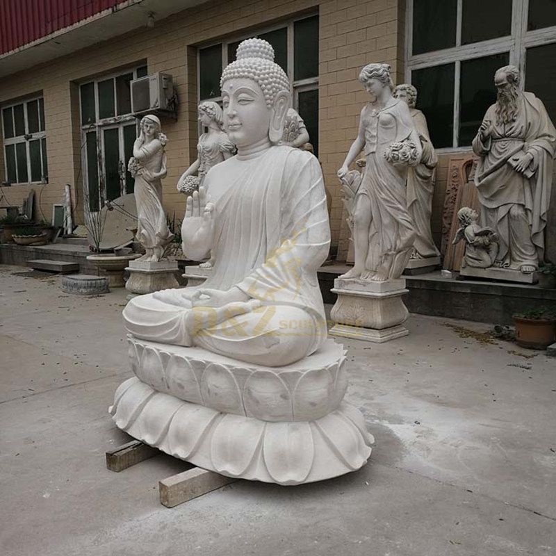 White Marble Large Garden Statues Of Buddhas