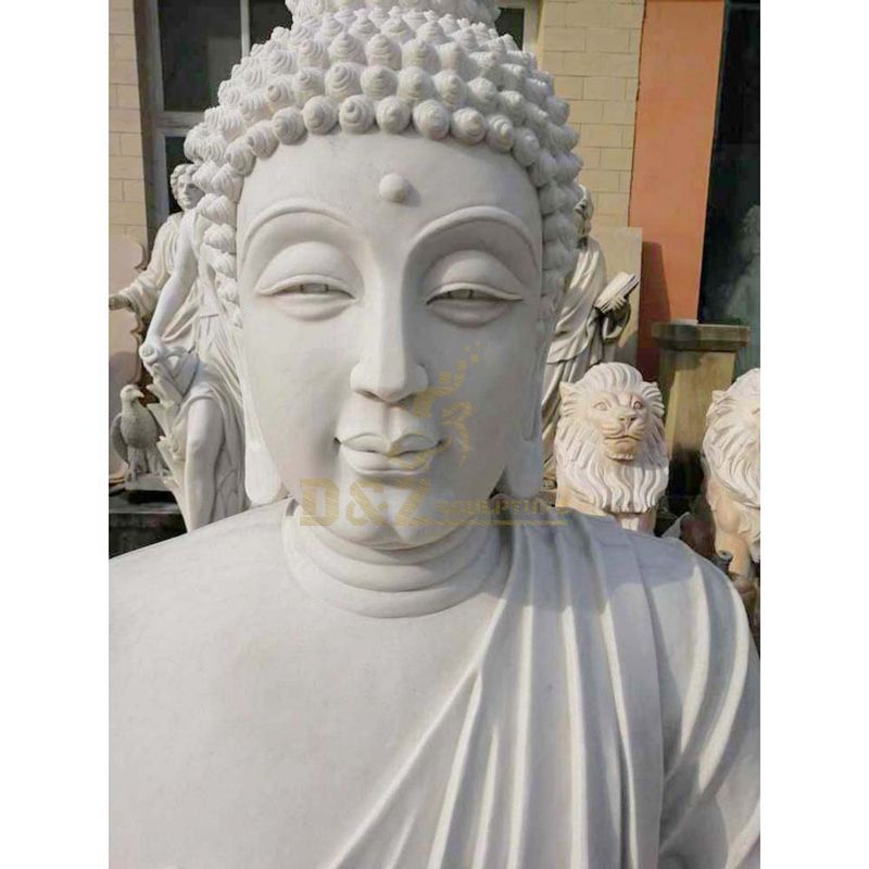 White Marble Large Garden Statues Of Buddhas