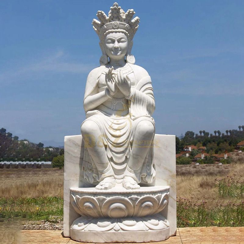 Popular Design Temple White Buddha Marble Stone Statue