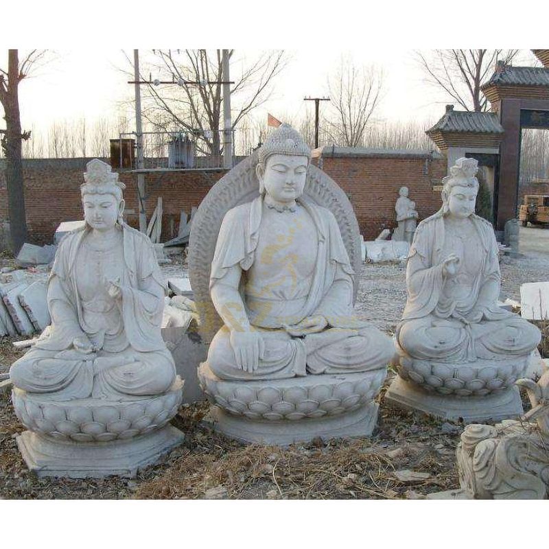 Customized Landscape Life Size Marble White Stone Buddha Statue Sculpture