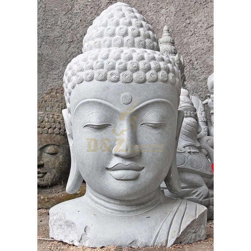 Hand Carved Large Marble Buddha Head Statue