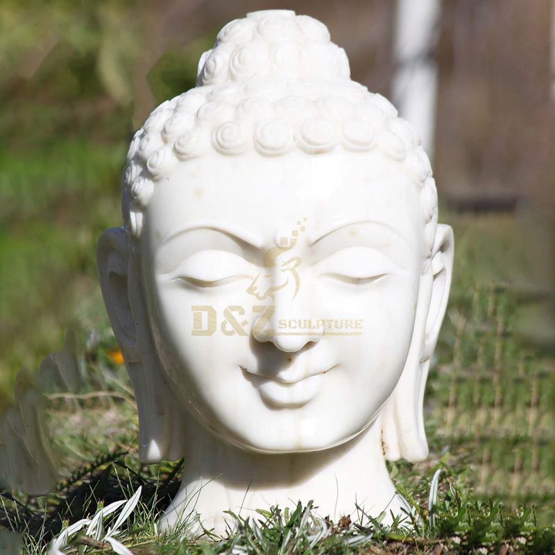 White Marble Stone Buddha Head Siva
