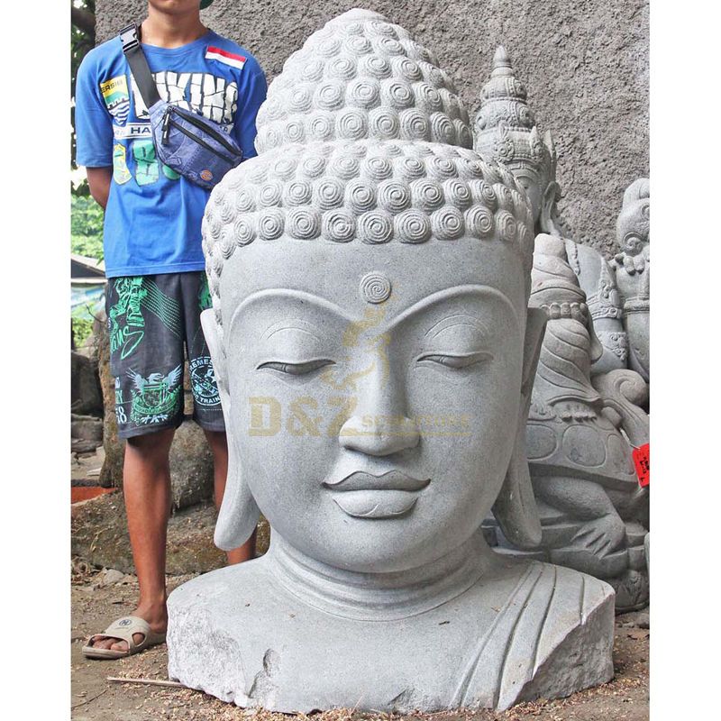 Natural Stone Marble Buddha Head Statue