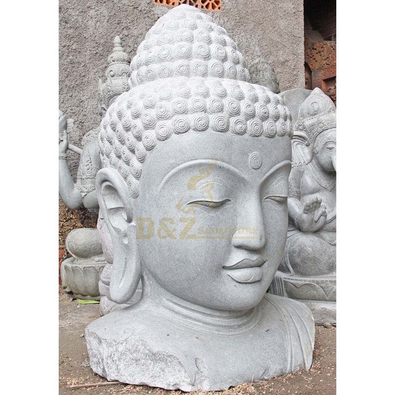 Natural Stone Marble Buddha Head Statue