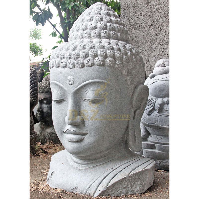 Natural Stone Marble Buddha Head Statue