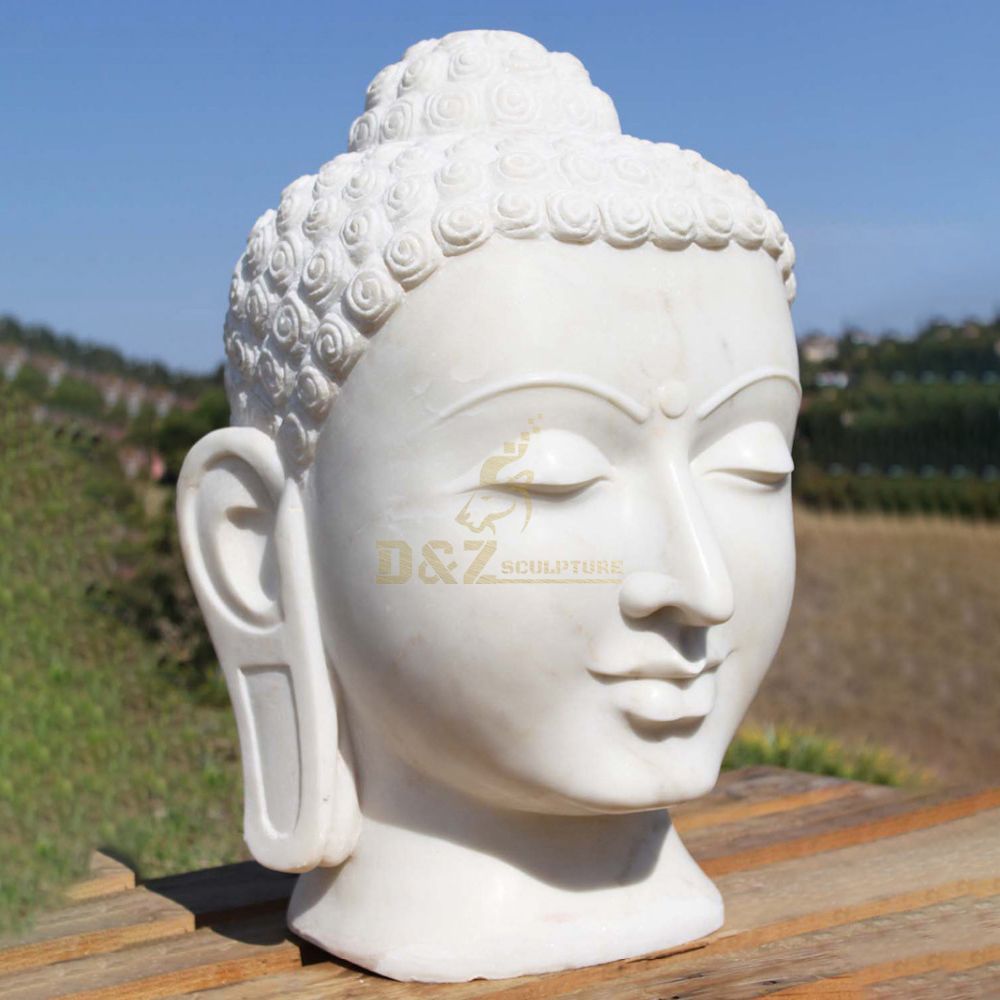 White Marble Stone Buddha Head Siva