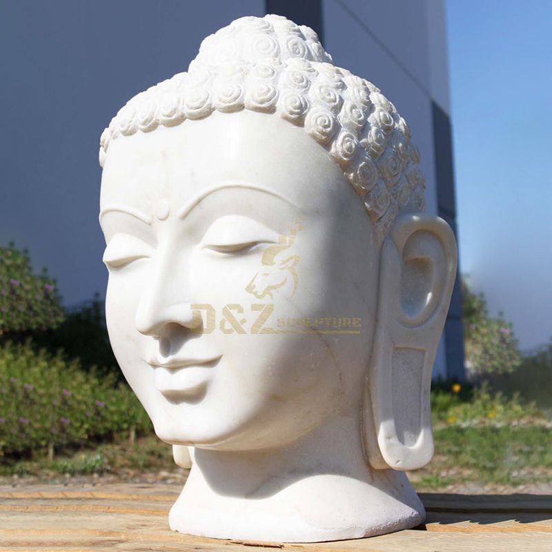 White Marble Stone Buddha Head Siva