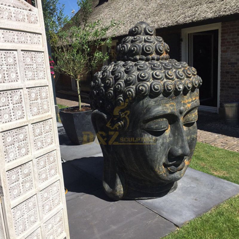 Marble Large Garden Buddha Head In Sculptures