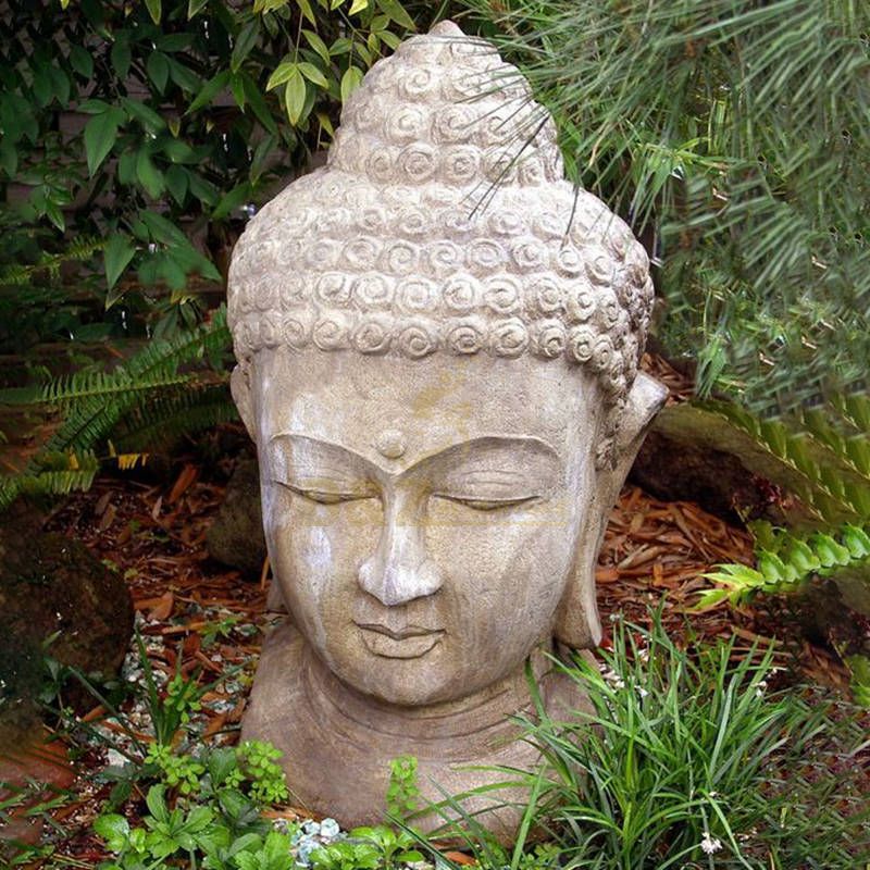 Marble Large Garden Buddha Head In Sculptures