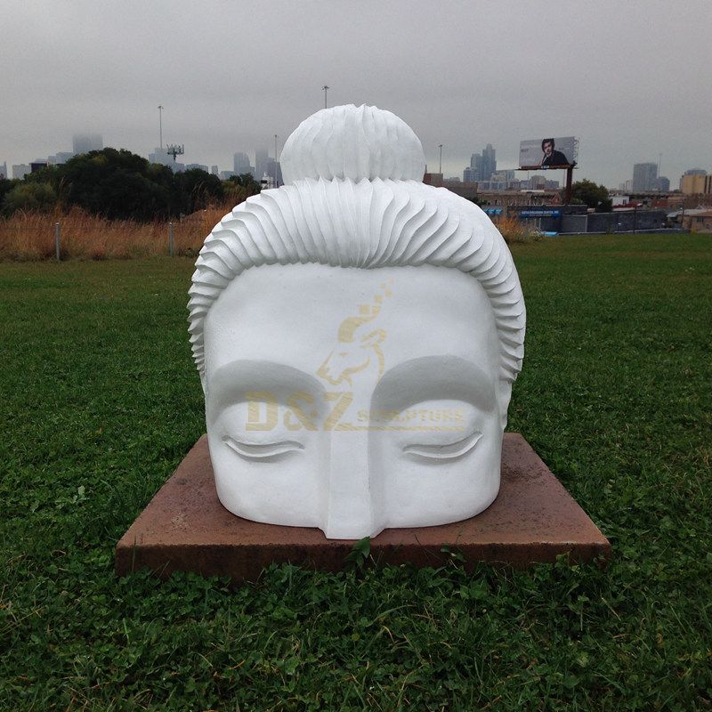 Custom Garden Decorative White Buddha Head Sculpture