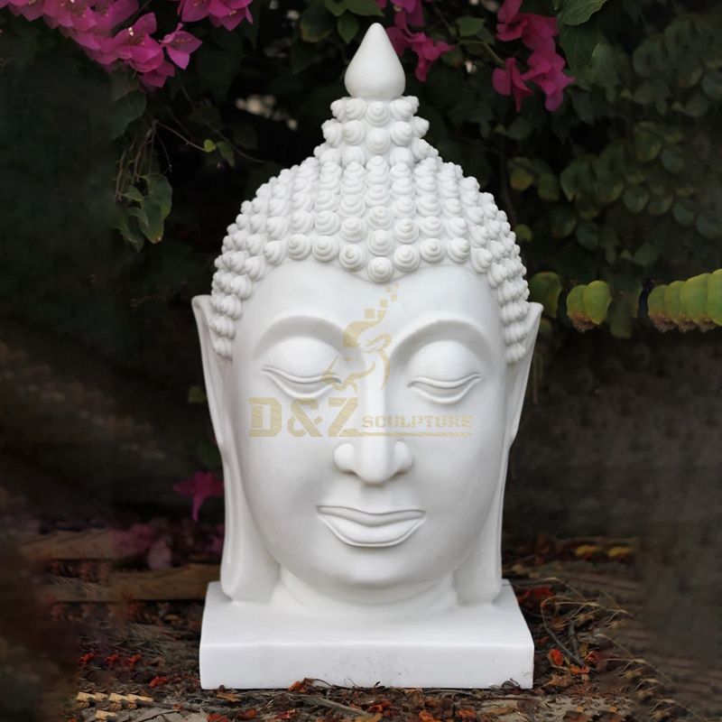 Marble Religious Buddha Head Garden Decoration Statue