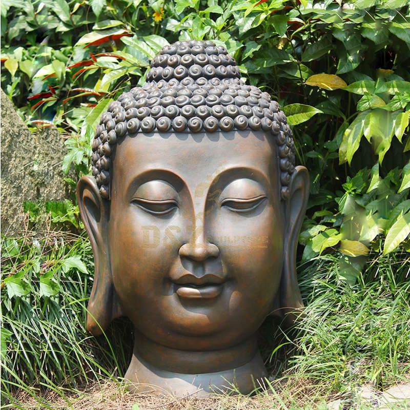 Handmade Bronze Outdoor Buddha Head Statue Garden Decoration