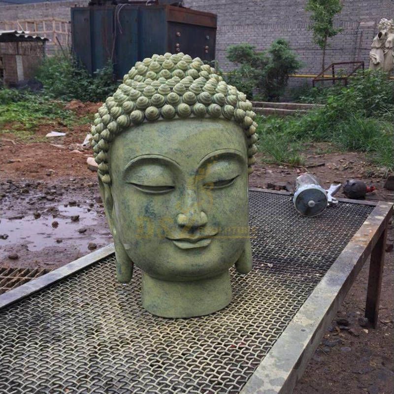 Handmade Bronze Outdoor Buddha Head Statue Garden Decoration