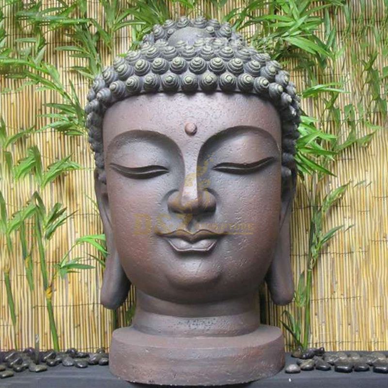 Handmade Bronze Outdoor Buddha Head Statue Garden Decoration