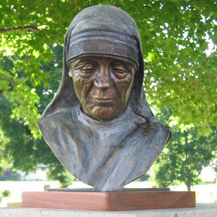 life size MOTHER TERESA bronze bust statue