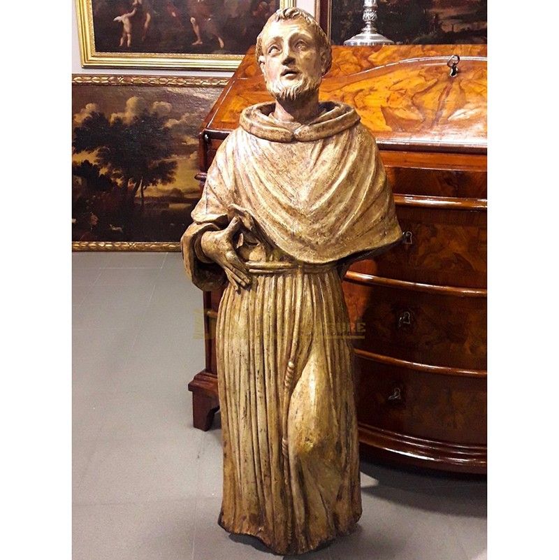 High quality cheap golden Saint Francis brass statue for sale