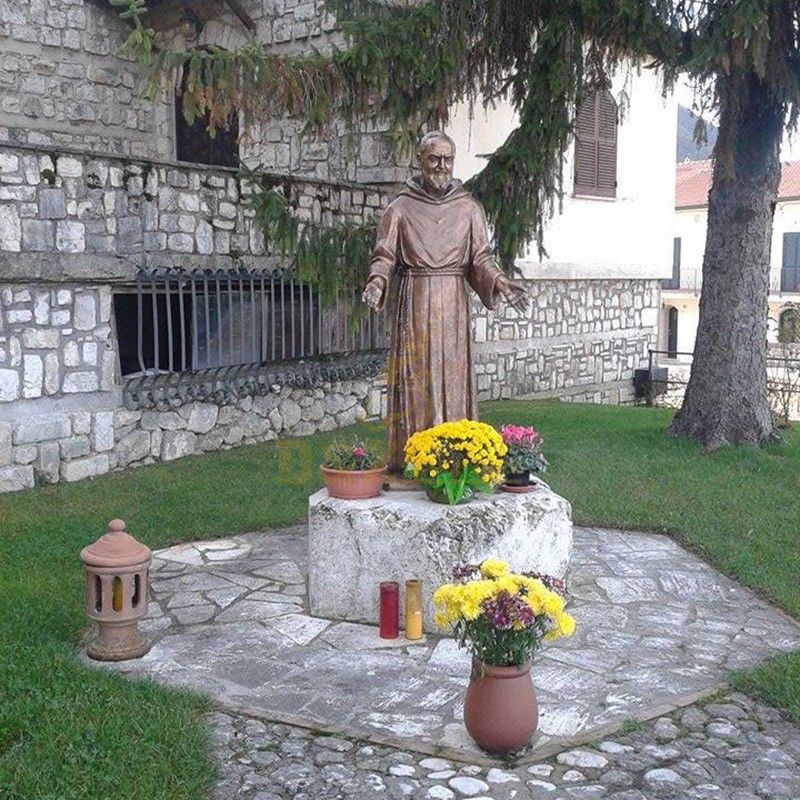 High quality life size brass Saint Padre Pio statue for sale