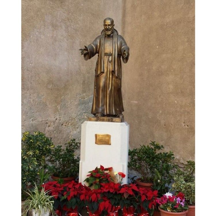bronze St Padre Pio statue