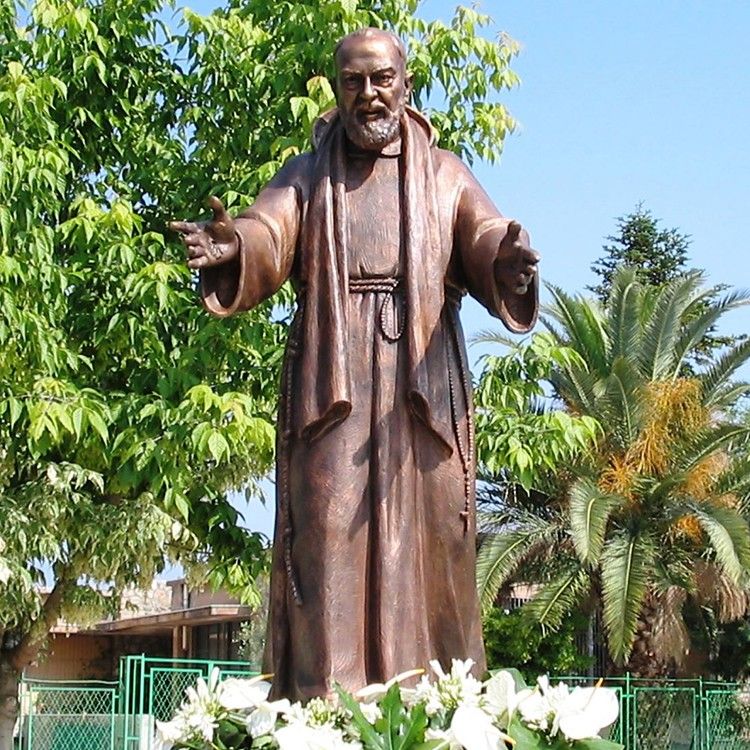 Large Size ST PADRE PIO Bronze Sculpture