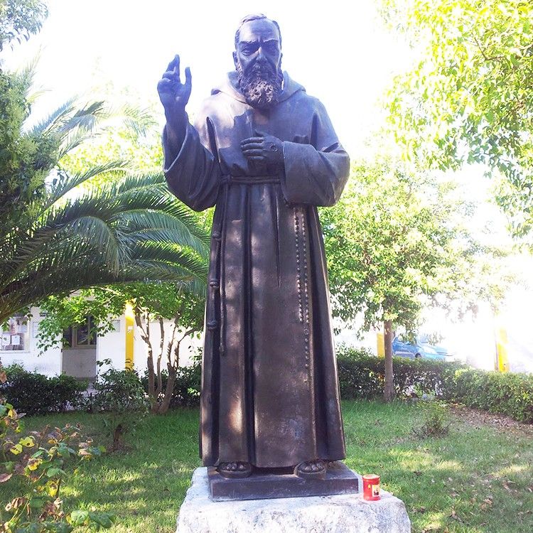 Garden Bronze Religious Catholic Saint Padre Pio Statues